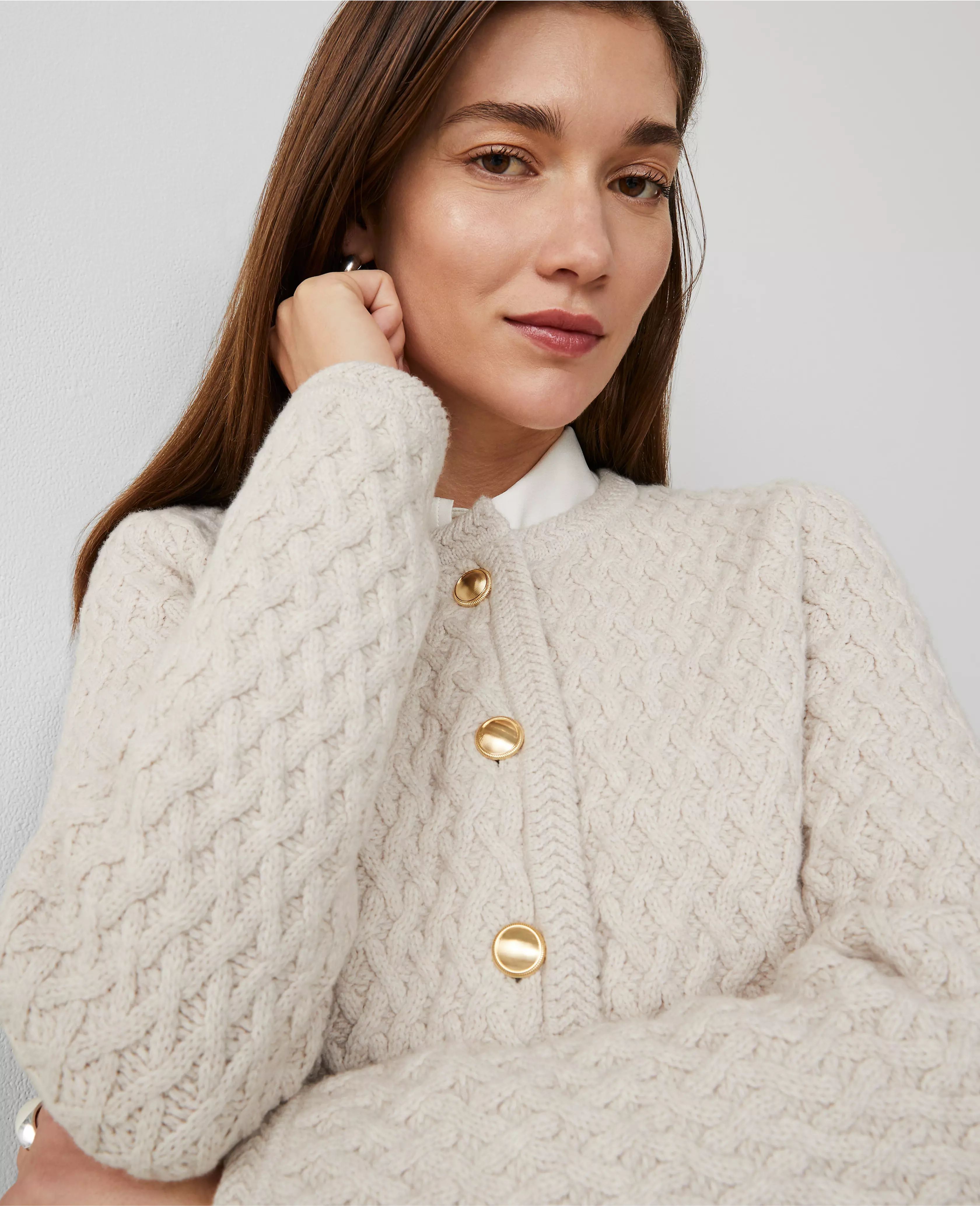 Basketweave Sweater Jacket | Ann Taylor (US)