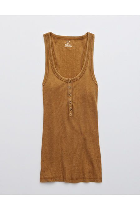 Aerie No BS Waffle Henley Tank Top | American Eagle Outfitters (US & CA)