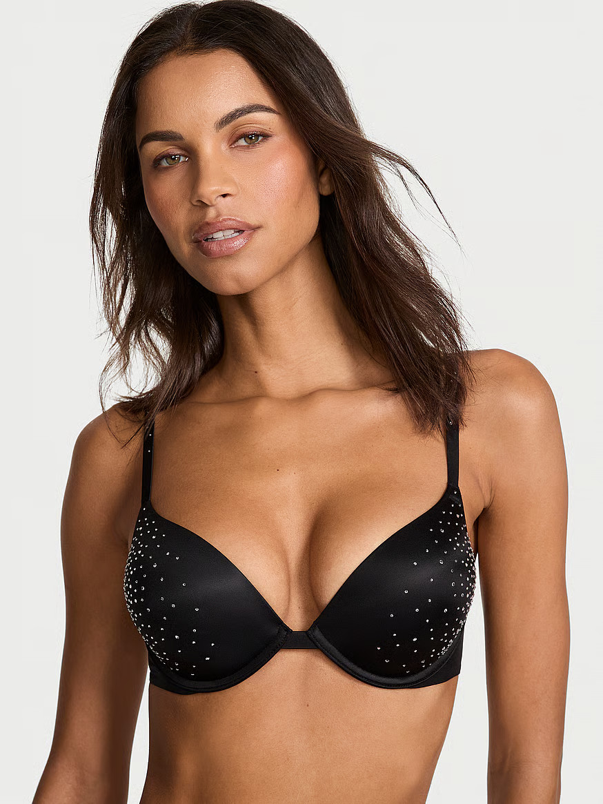 Buy Bombshell Add-2-Cups Sparkle Crystal Shine Strap Push-Up Bra, Black - Order Bras online - Vic... | Victoria's Secret (US / CA )