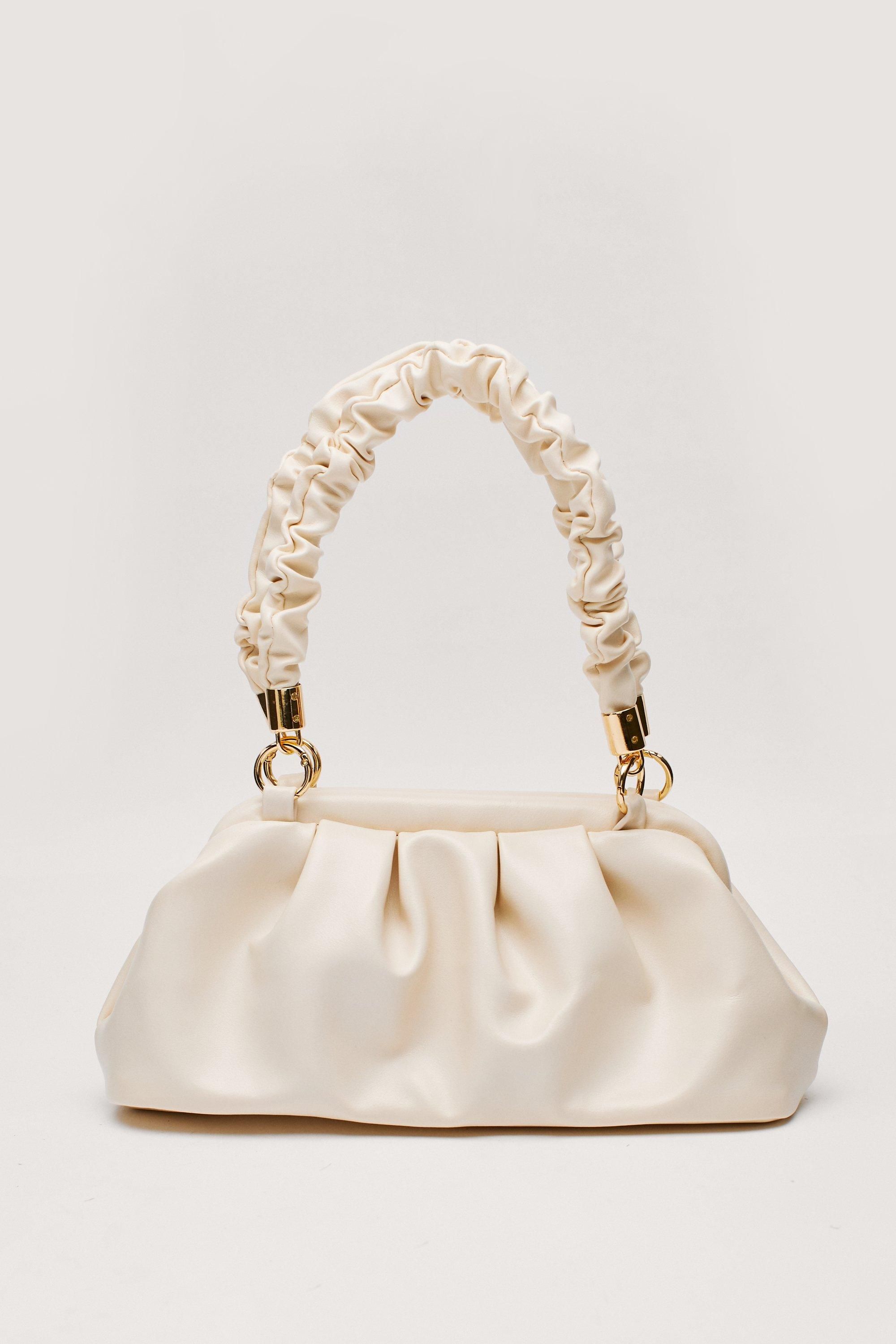 Faux Leather Ruched Handle Shoulder Bag | Nasty Gal (US)