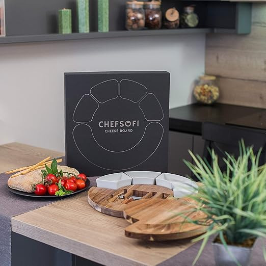 Charcuterie Cheese Board and Platter Set - Made from Acacia Wood - US Patented 13 inch Cheese Cut... | Amazon (US)