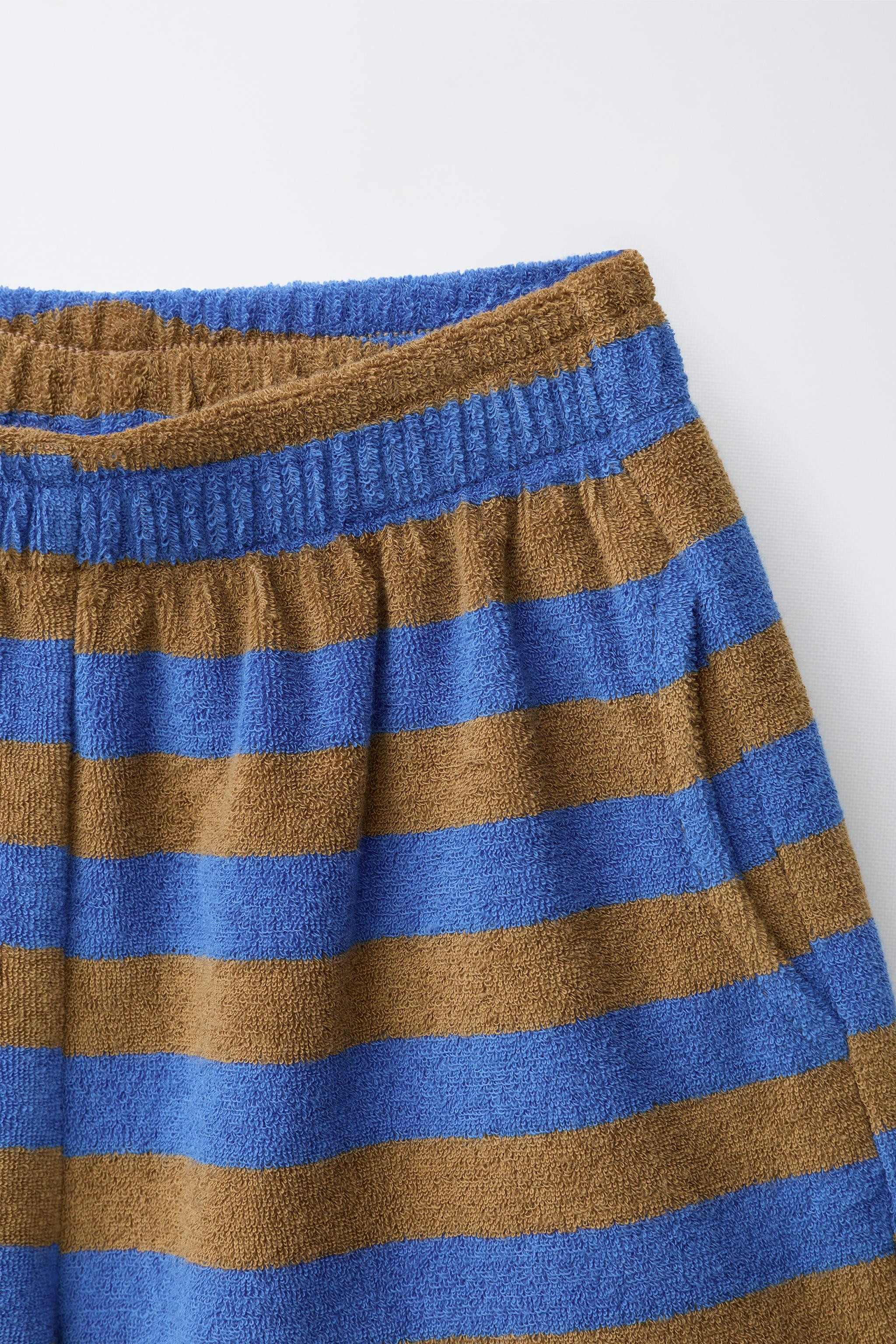 STRIPED TOWELLING POLO SHIRT AND BERMUDA SHORTS SET | Zara UK