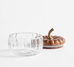 Glass Pumpkin Lidded Bowl | Pottery Barn (US)