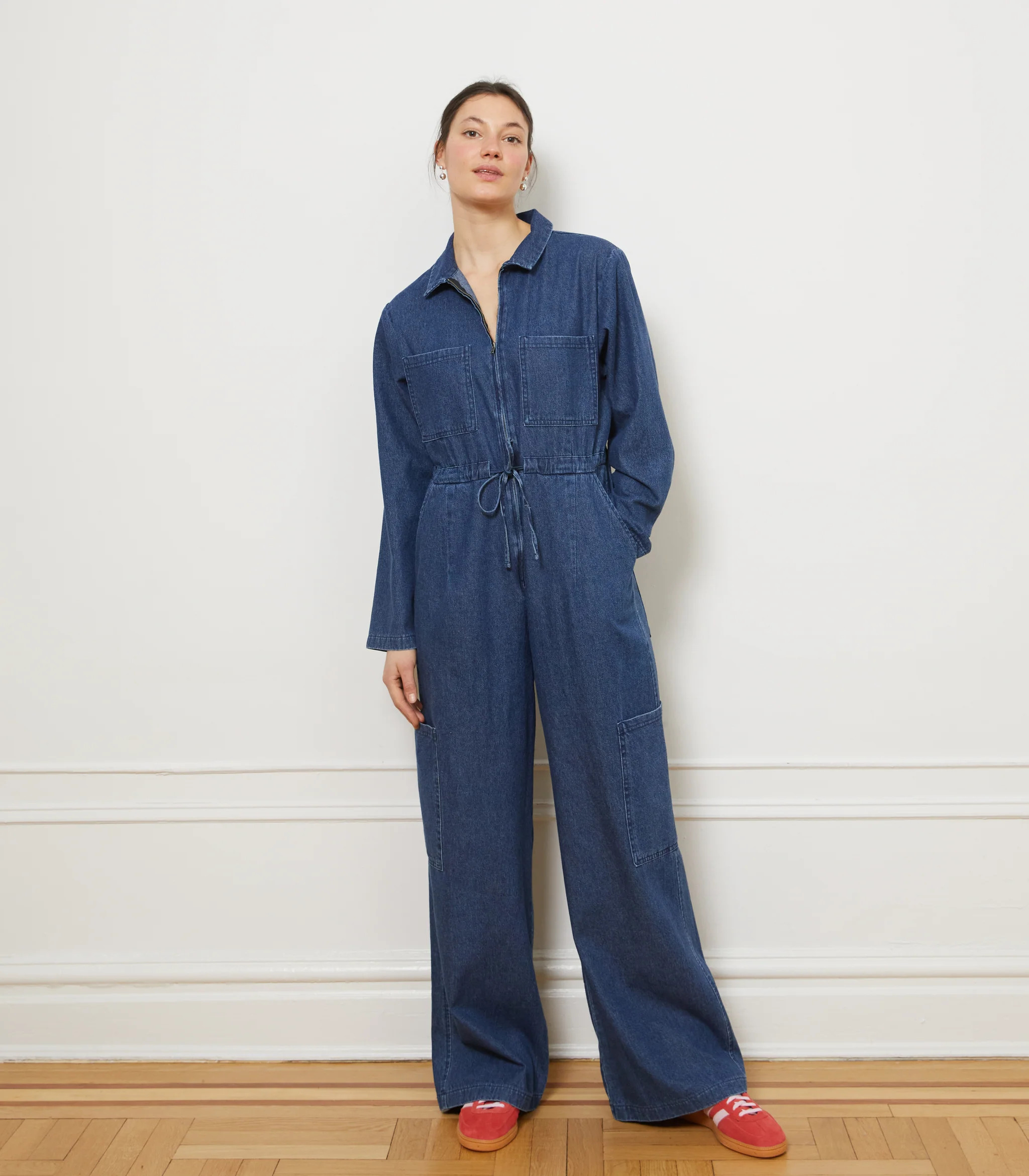 Spencer Cargo Zip Jumpsuit - Indigo | Loup