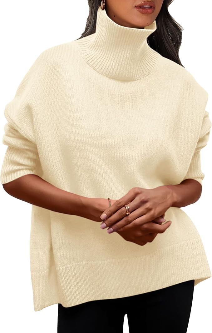 PRETTYGARDEN Women's 2024 Fall Turtleneck Oversized Sweater Long Sleeve Chunky Knit Pullover Casu... | Amazon (US)