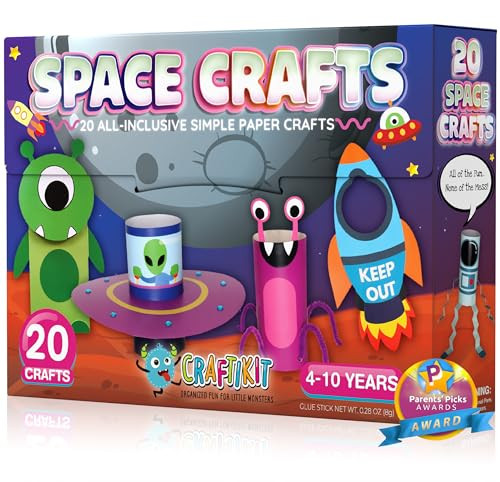 Craftikit® 20 Space Arts & Crafts for Kids - All-Inclusive Fun Toddler Craft Kit, Ages 3-10, Galaxy-Themed Activities | Amazon (US)