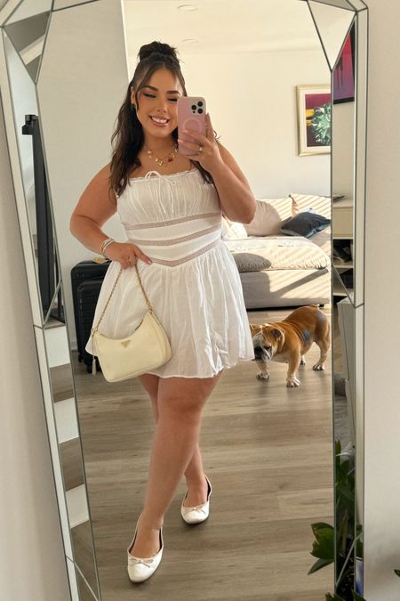Hot summer night outfit for dinner with the girls. Love this skort dress from Abercrombie (size large) & wide fit ballet flats from ASOS

#LTKStyleTip #LTKPlusSize #LTKMidsize
