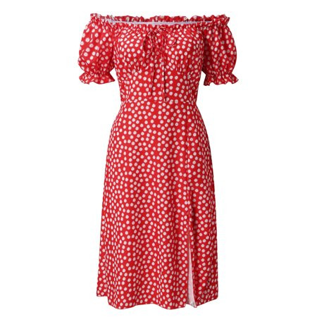 CAICJ98 Wedding Guest Dress Women Summer Pockets Travel Casual Midi Knee T Shirt Dress Rose Floral R | Walmart (US)