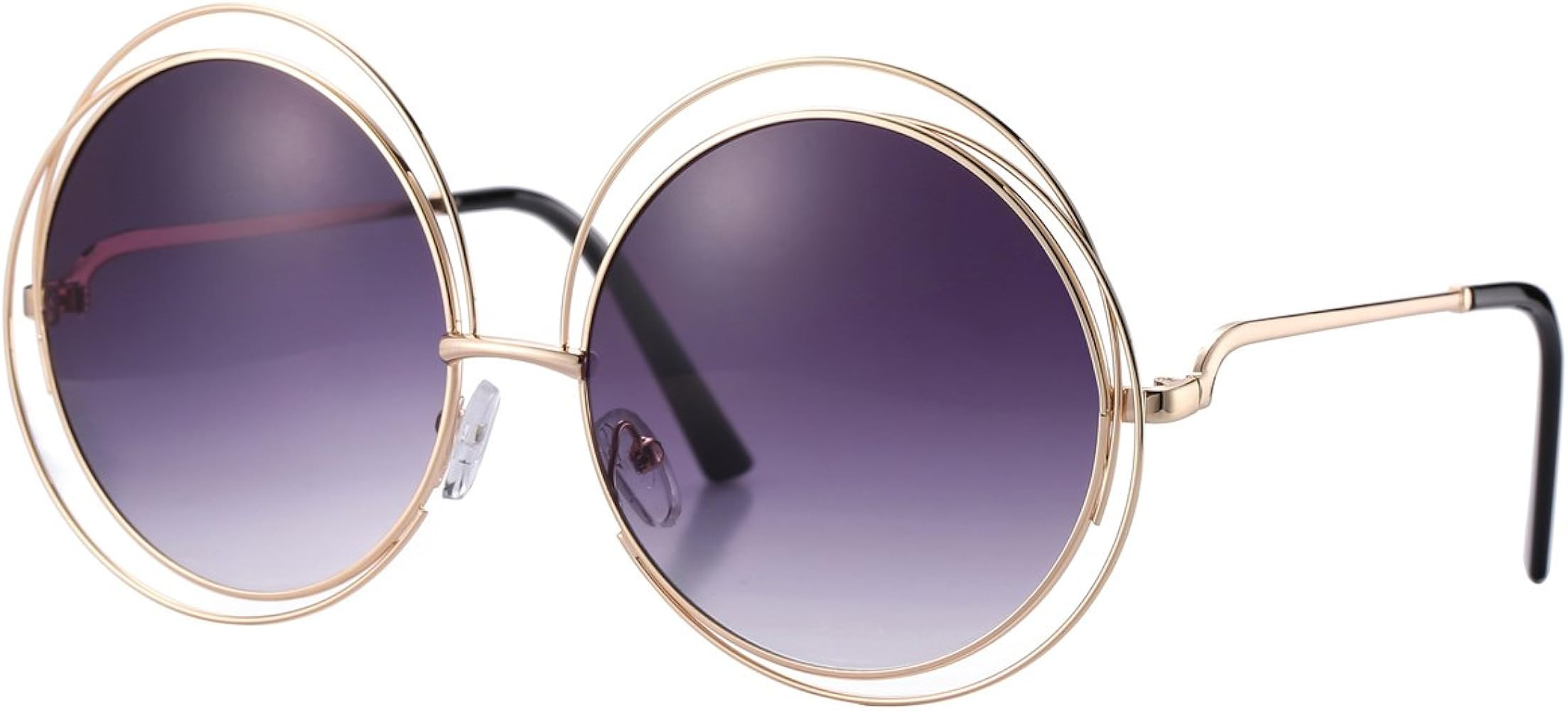 Pro Acme Women’s Double Circle Metal Wire Frame Oversized Round Sunglasses | Amazon (US)