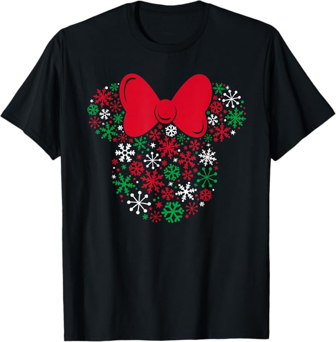 Disney Minnie Mouse Icon Holiday Snowflakes T-Shirt | Amazon (US)