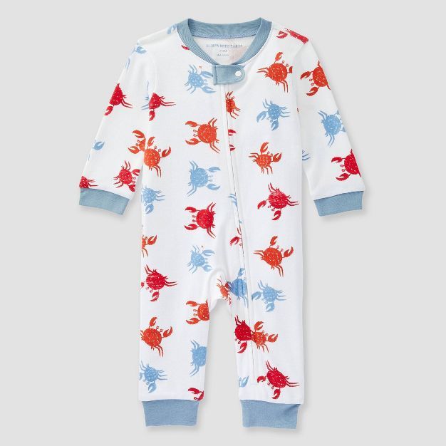 Burt's Bees Baby® Organic Cotton Clawsome Pajama Jumpsuit - Slate Blue | Target