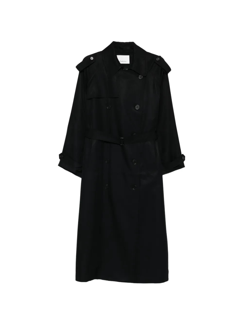 The Frankie Shop Veyron belted trench coat - Black | Farfetch Global