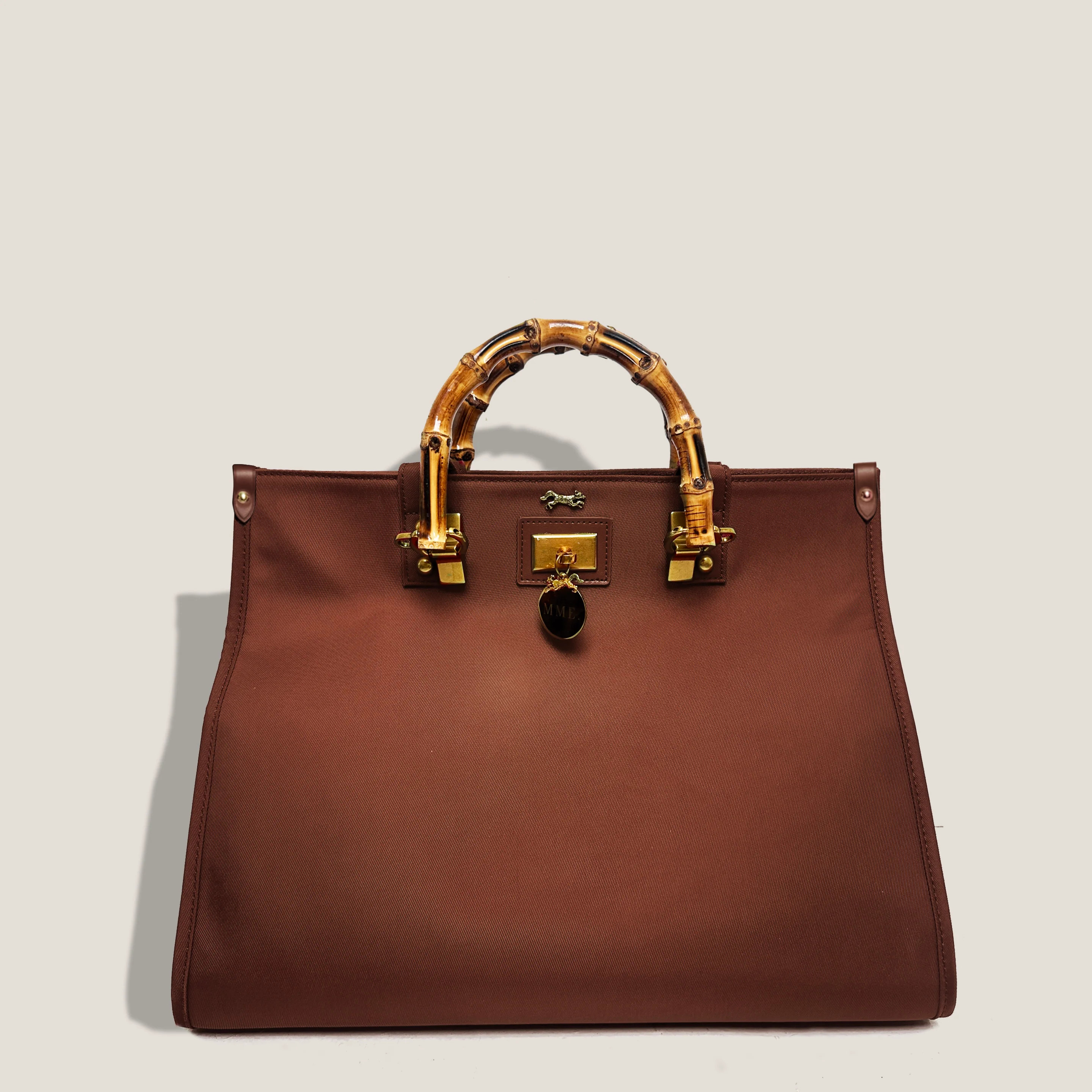 MME. ASTRUD TOTE - SATIN NYLON CHOCOLATE | MME.MINK
