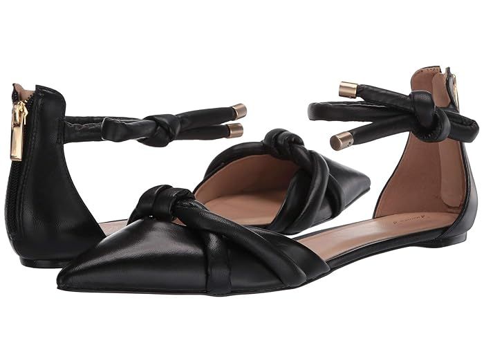 Massimo Matteo Tube Bow Flat (Black) Women's Shoes | Zappos
