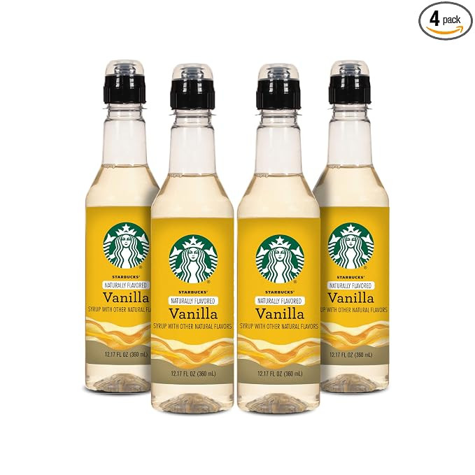 Starbucks Naturally Flavored Coffee Syrup, Vanilla, 12.17 Fl Oz (Pack of 4) | Amazon (US)