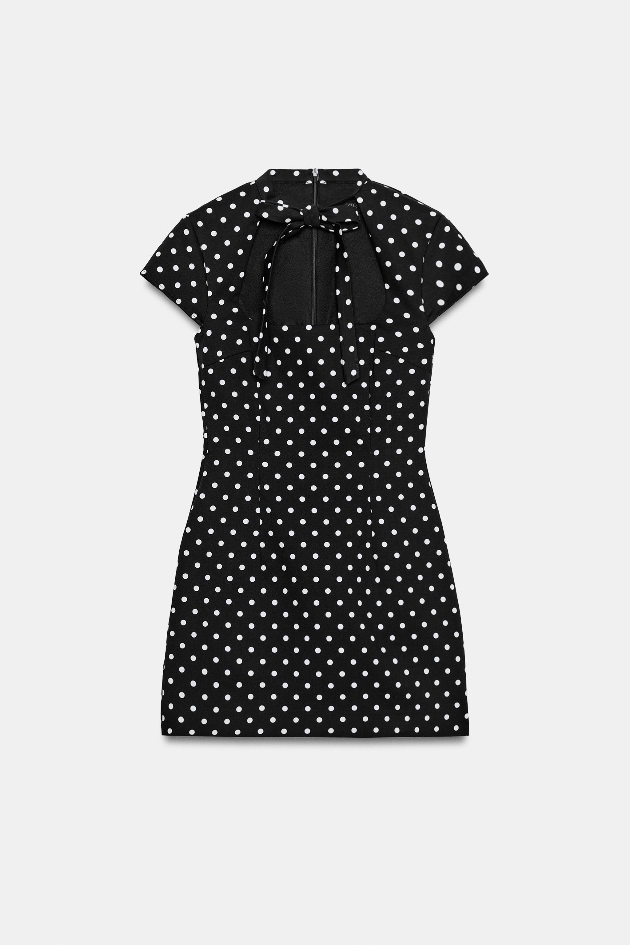 POLKA DOT TIED BACK MINI DRESS | Zara US