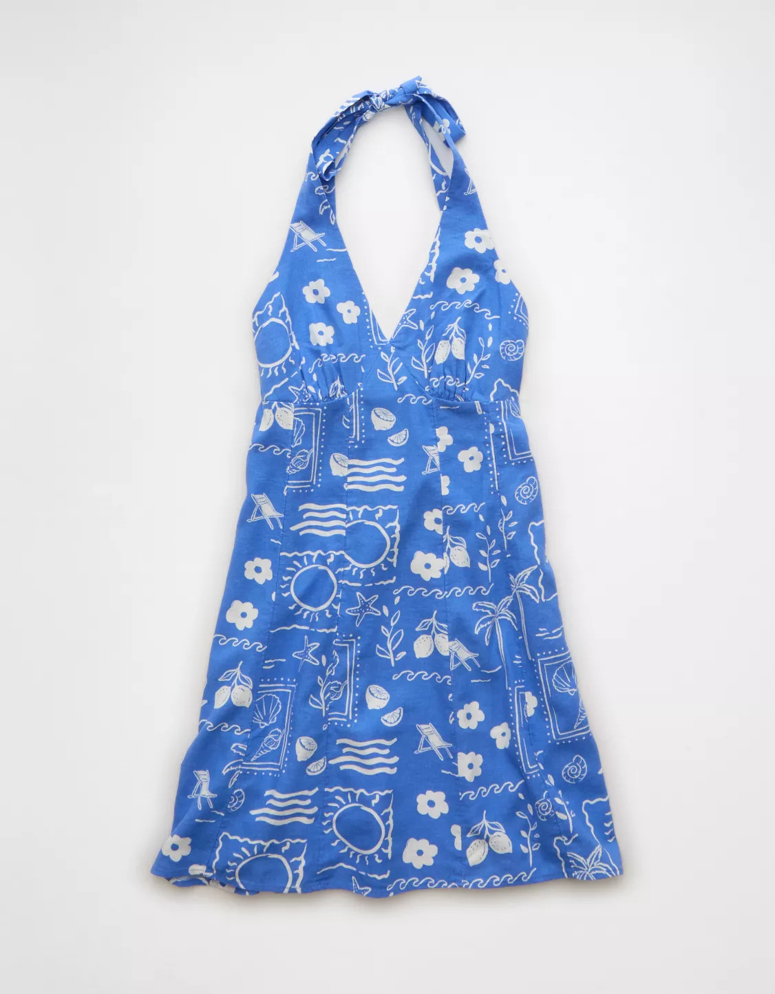 AE V-Neck Halter Mini Dress | American Eagle Outfitters (US & CA)