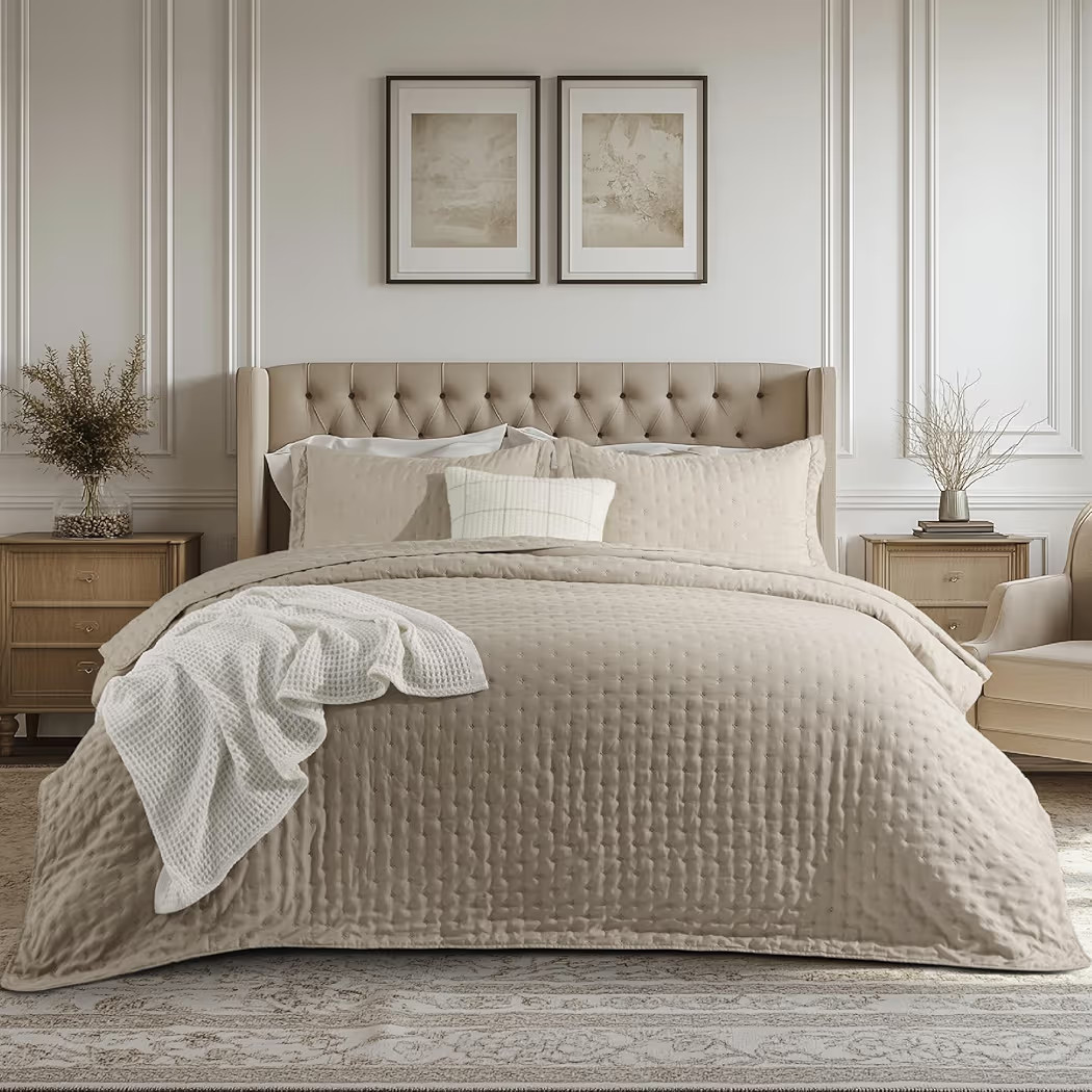 Bedsure Quilts Queen Size - Ultra Soft Queen Quilt Bedding for Modern Farmhouse Bedroom Decor, Li... | Amazon (US)