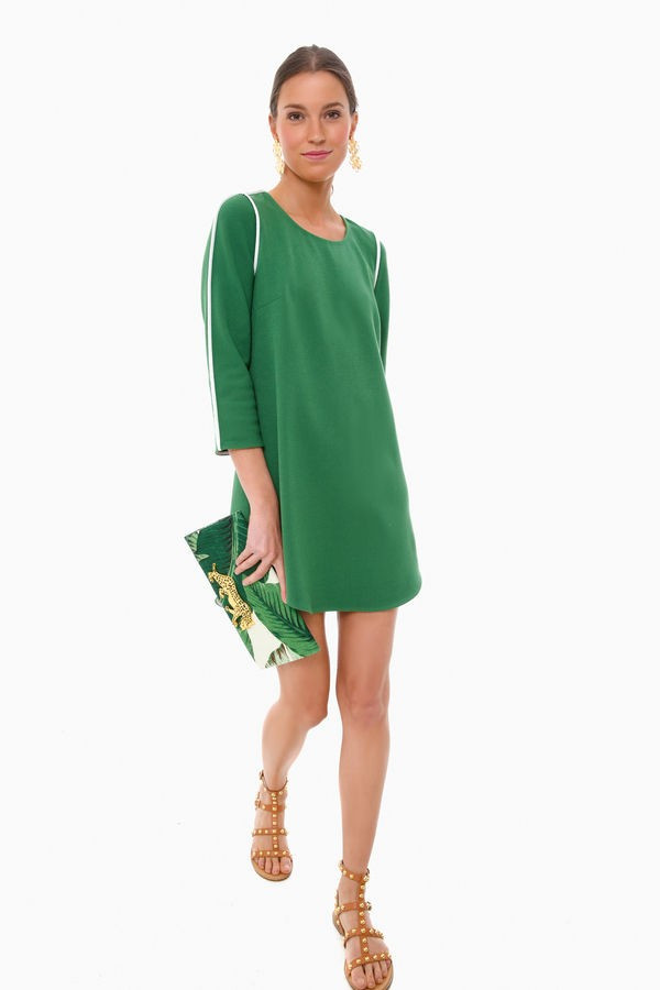 Green Seamed Shift Dress | Tuckernuck (US)