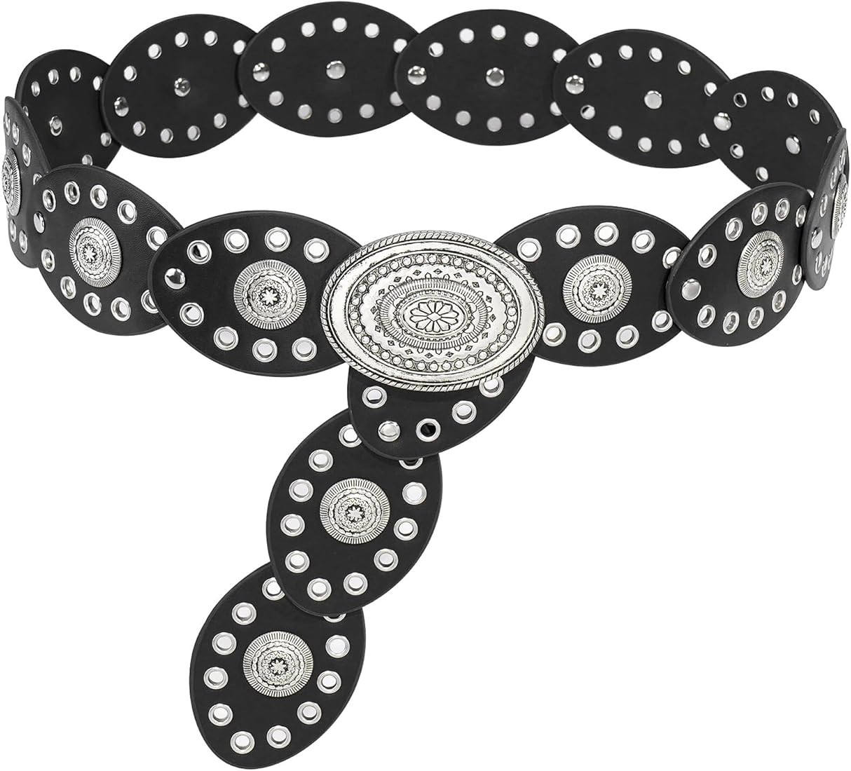 Suyi Wide Disc Belt for Women Leather Oval Belt Western Vintage Waist Belts | Amazon (US)