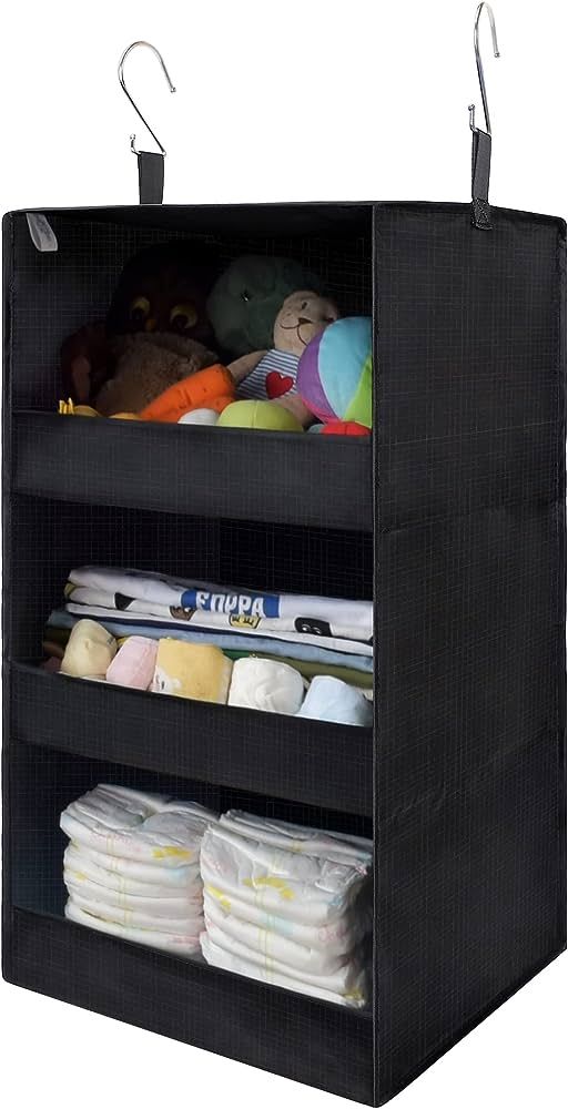GRANNY SAYS 3-Shelf Hanging Closet Organizer, Collapsible Closet Hanging Shelves, Nursery Hanging... | Amazon (US)