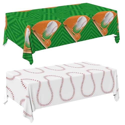 Gatherfun Baseball Party Supplies: 2-Pack Baseball Birthday Decorations with Disposable Plastic Tablecloth - Table Cover for Baseball Games & Parties, 54 x 108 Inch | Amazon (US)