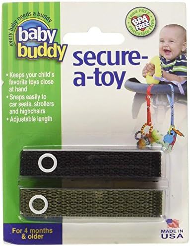 Baby Buddy Secure-A-Toy, Safety Strap Secures Toys, Teether, or Pacifiers to Strollers, Highchair... | Amazon (US)