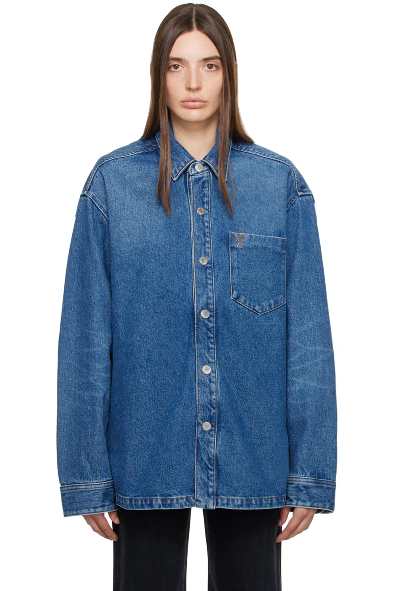 Indigo Ami de Cœur Denim Shirt | SSENSE