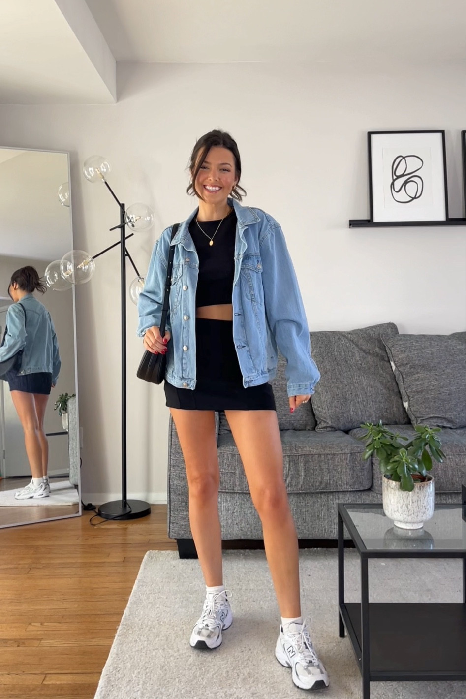 Casual spring outfit! 

Wearing size S/M in the jacket, XS in the skirt (it runs big!) code CASSIE15 for Grey Bandit :) 

#LTKstyletip #LTKunder100 #LTKSeasonal