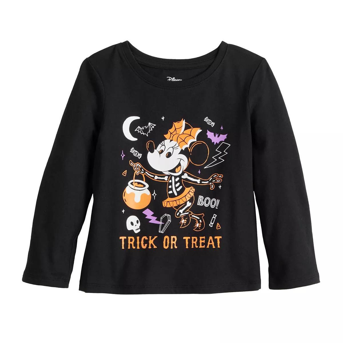 Disney's Minnie Mouse Toddler Girl "Trick or Treat" Long Sleeve Halloween Graphic Tee by Jumping ... | Kohl's