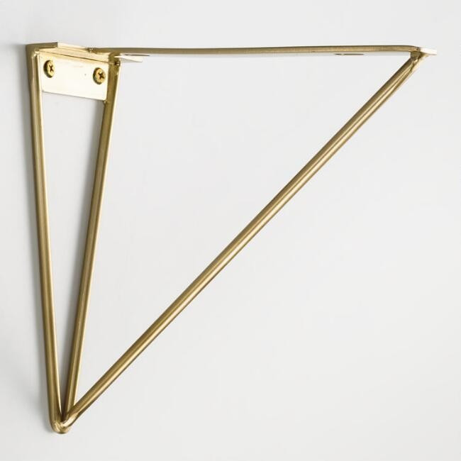 Geometric Gold Wire Mix & Match Shelf Brackets Set of 2 | World Market