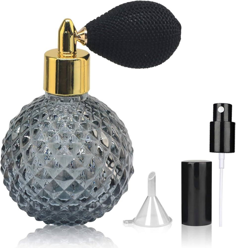 LINALL Perfume Bottle Vintage Atomizer Spray Bottle 3.4oz Empty Refillable Perfume Atomizer Glass... | Amazon (US)