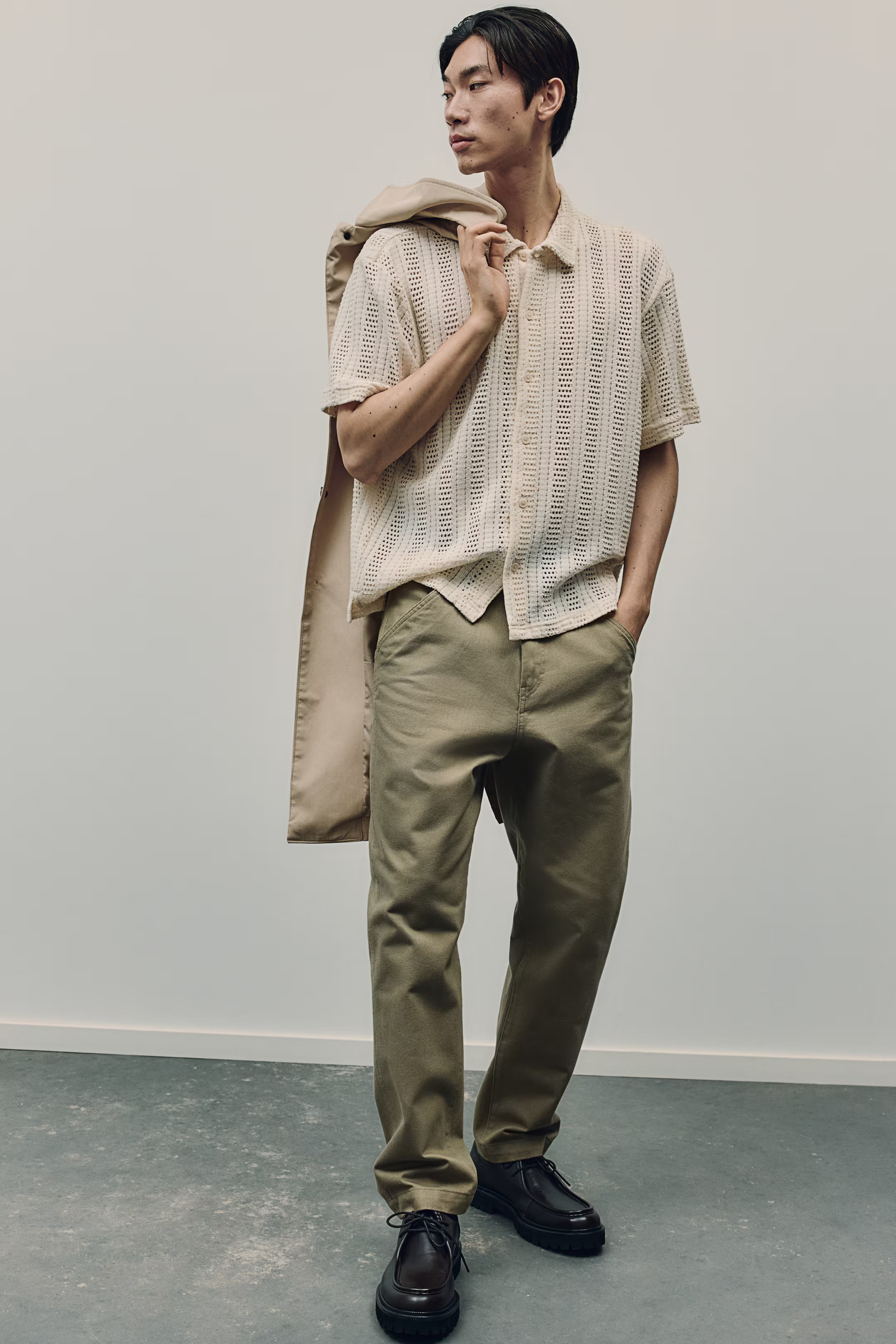 Regular Fit Crochet-Look Shirt | H&M (US + CA)