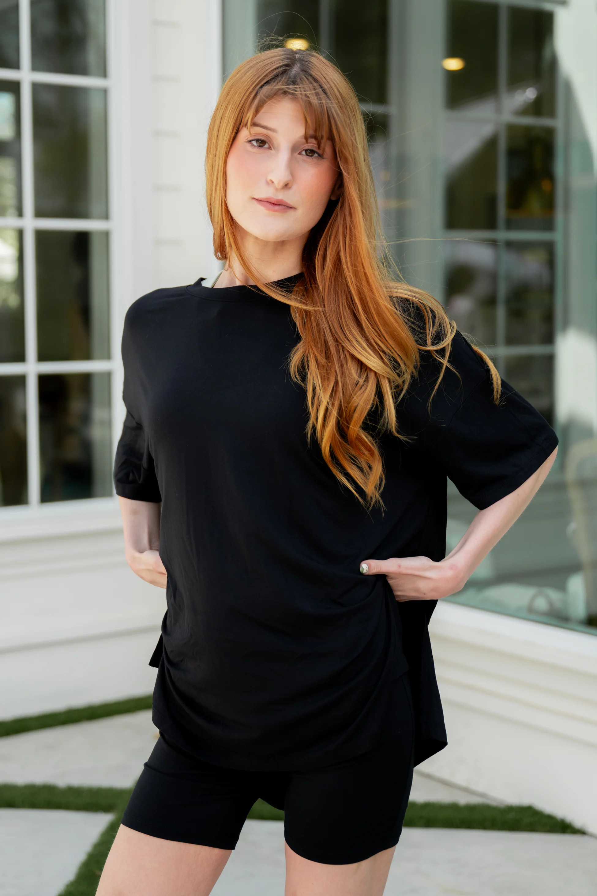 Women\u2019s Biker Short Set in Midnight | Kyte Living