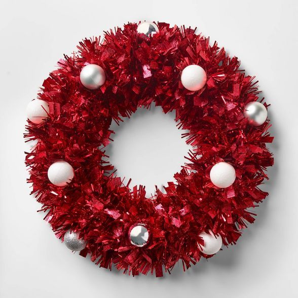 16in Tinsel Christmas Wreath with Shatter-Resistant Ornaments - Wondershop™ | Target