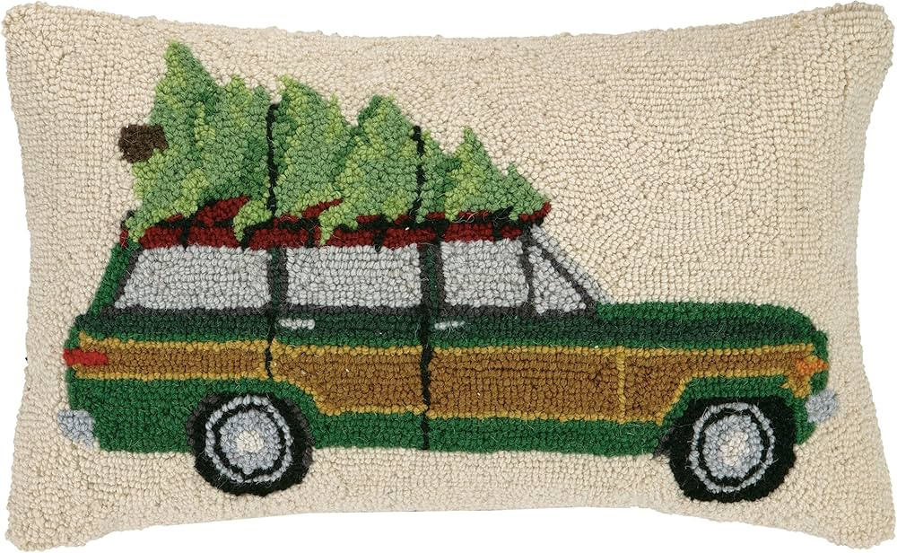 Peking Handicraft, 12x20 Holiday Woody Tree Haul Hook Pillow, Green | Amazon (US)