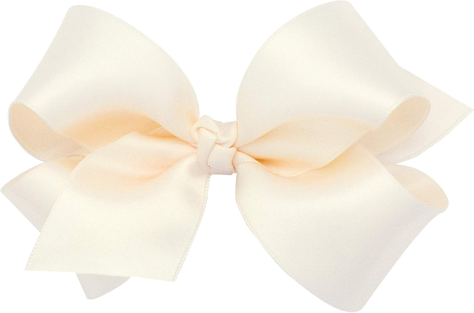 Wee Ones Girls' Classic French Satin Hair Bow on a WeeStay Clip with a Knot Wrap Center, Multiple... | Amazon (US)