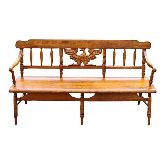 1960s Cushman Colonial Maple Deacons Bench With Carved Eagle | Etsy | Etsy (US)