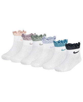 Girls' 4-7 Ruffle Detail Ankle Socks, 6-Pack Set | Macy's