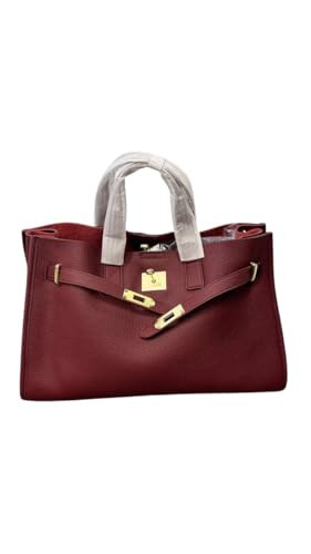 Urban Luxe Tote with Gold Hardware & Adjustable Strap – Women’s Shoulder Bag (Burgundy) | Amazon (US)