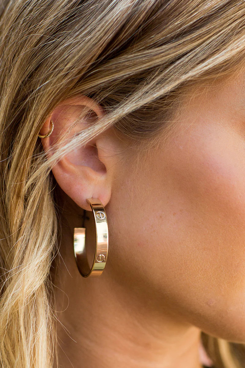 Large Nailhead Hoop Earring | Avara