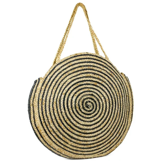 WOMEN'S SPRING OVERSIZED JUTE CIRCLE WOVEN BEACH TOTE BAG | Walmart (US)