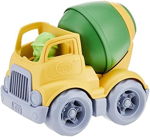 Green Toys Mixer Construction Truck Green/Yellow, 5.75x7.5x5.6 | Amazon (US)