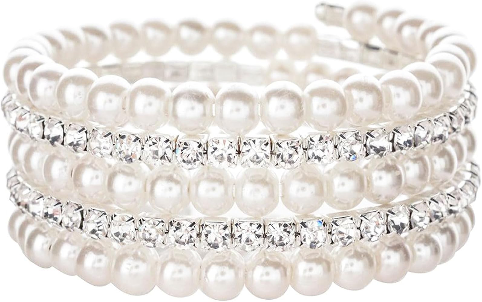 Long tiantian Bracelets for Women MultiLayer Pearl Bracelets for Women Pearl Jewelry Pearl Bracel... | Amazon (US)