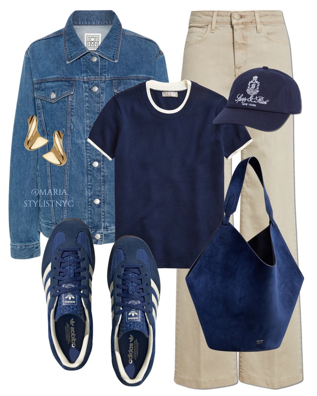 Denim Jacket + Jeans + Adidas Sneakers 👟 + Navy Blue Tote Fall Outfit 💙🍂✨

#LTKStyleTip #LTKShoeCrush #LTKItBag