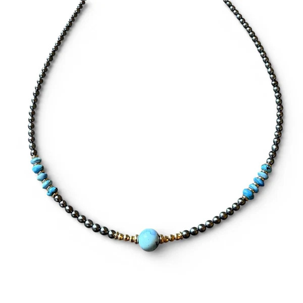 THE BABY TAHITIAN NECKLACES WITH GOLDEN HILL TURQUOISE – SHAKTI | SHAKTI JEWELRY