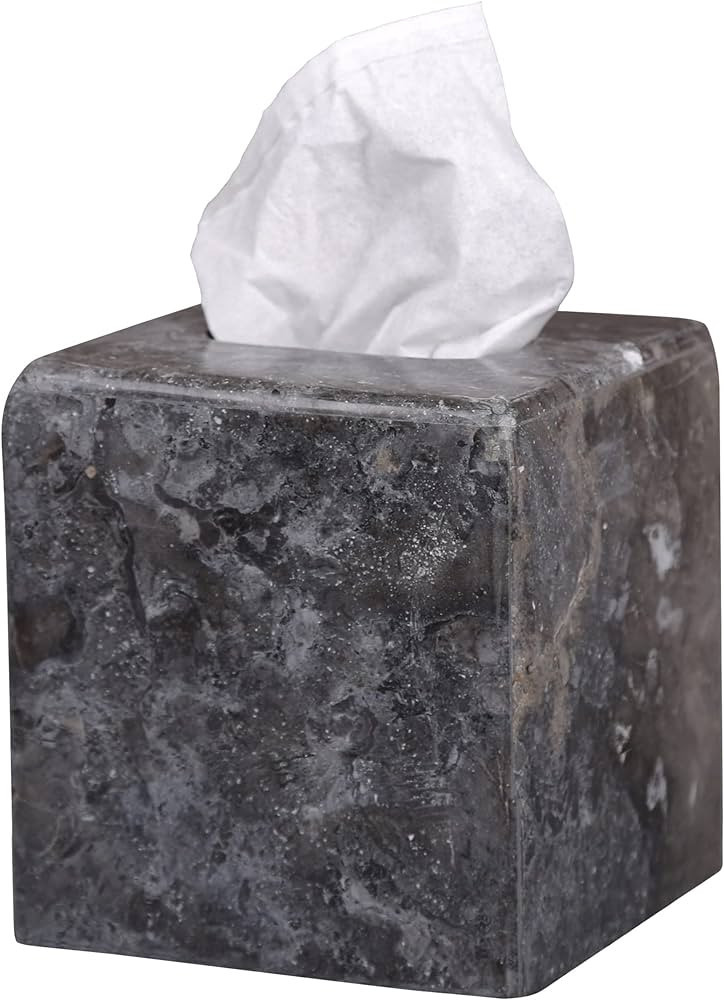 Creative Home Natural Charcoal Marble Square Tissue Box Holder Tissue Paper Cover for Bathroom Co... | Amazon (US)