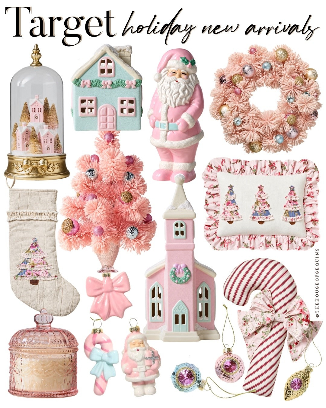 Shop Target Christmas decor!  shabby chic cottage core holiday decor