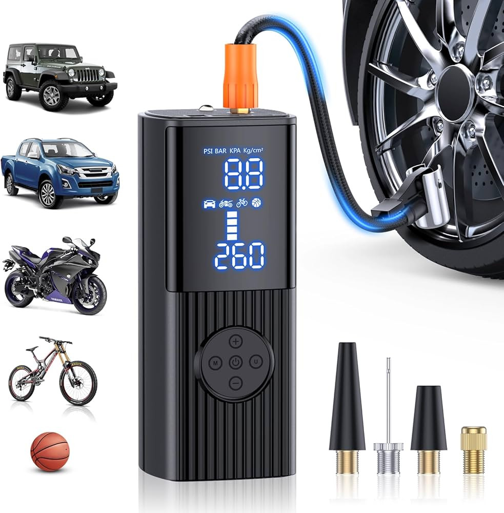 Tire Inflator Portable Air Compressor - 180PSI & 20000mAh Portable Air Pump, Accurate Pressure LC... | Amazon (US)