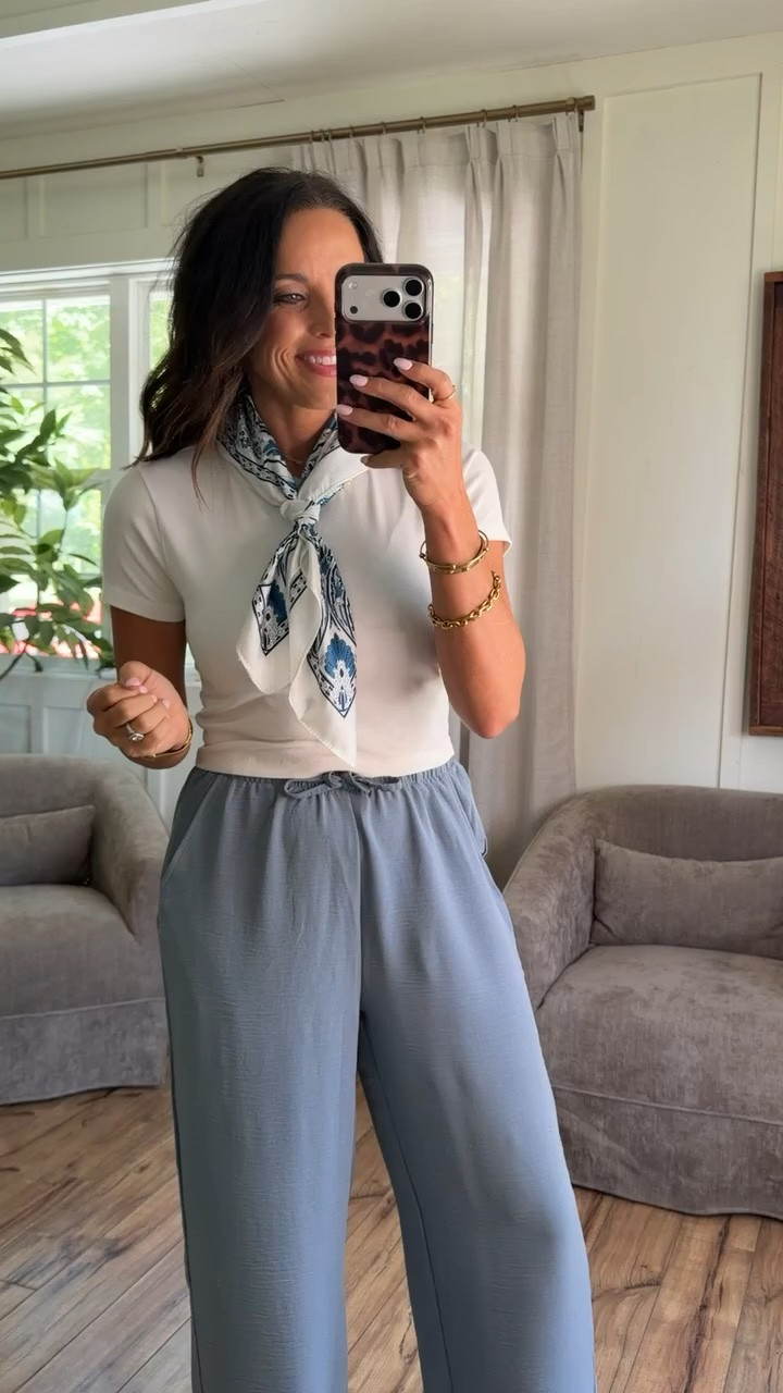 These Amazon pants are giving comfy but still put together — the easiest throw-on-and-go pair for summer. Wearing size small. #amazonfinds #amazonfashion #ltkfinds #summeroutfit #affordablefashion #casualstyle #easyoutfit